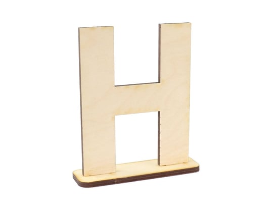 Drewniana dekoracja literka H z podstawką - 15 cm Congee.pl