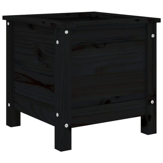 Drewniana donica ogrodowa - 40x40x39 cm, czarna Zakito