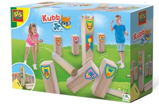 Drewniana gra zręcznościowa Kubb Junior SES