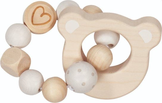 Drewniana grzechotka z elastycznym pierścieniem Miś Goki Baby Inna marka