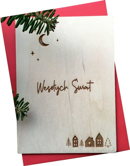 Drewniana kartka świąteczna / POSTWOOD Postwood