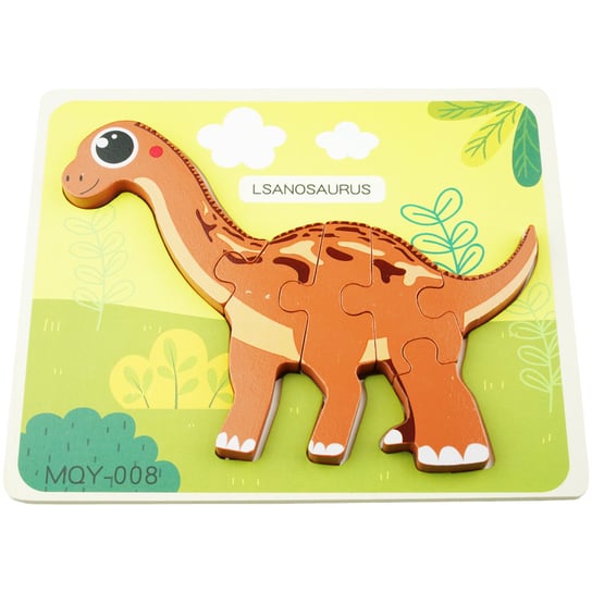 Drewniana kolorowa układanka puzzle dinozaury Lsanosaurus KinderSafe