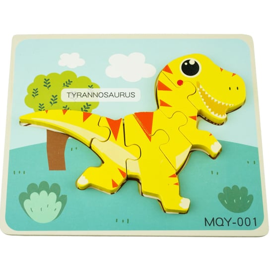 Drewniana kolorowa układanka puzzle dinozaury Tyrannosaurus KinderSafe