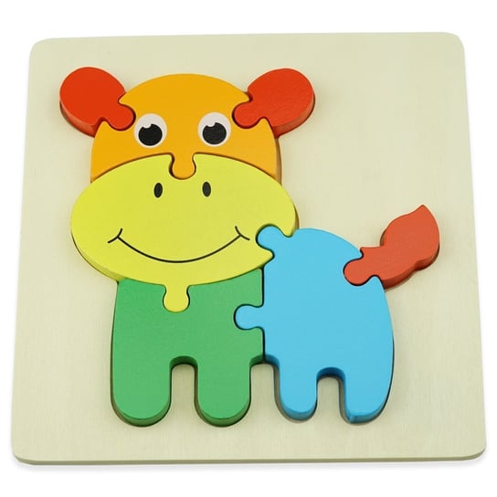 Drewniana kolorowa układanka puzzle Hipopotam KinderSafe