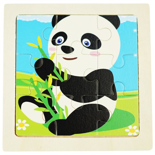 Drewniana kolorowa układanka puzzle Panda KinderSafe
