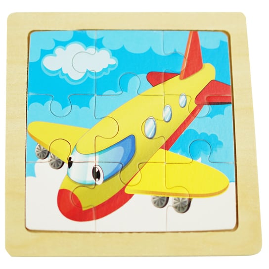 Drewniana kolorowa układanka puzzle samolot KinderSafe