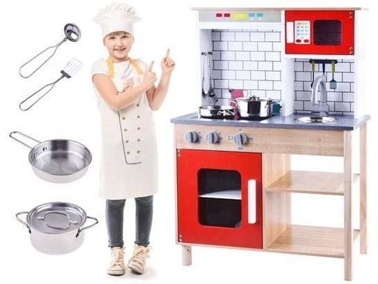 Drewniana Kuchnia Z Akcesoriami Dla Dzieci Zabawa Edukacyjna Inna marka