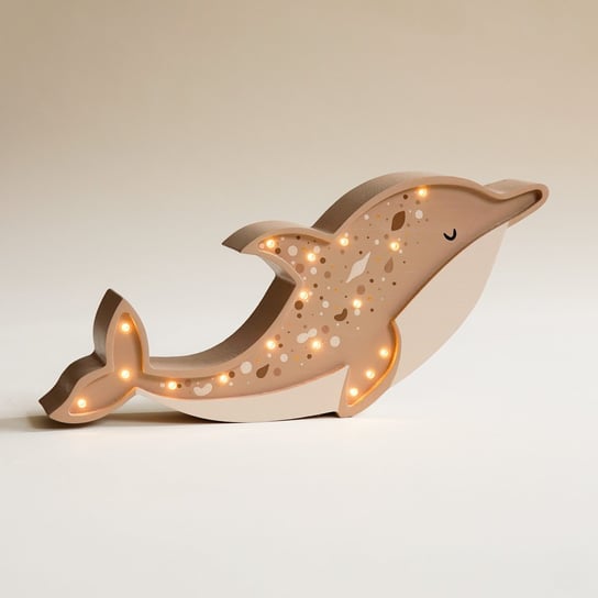 Drewniana Lampka Delfin - Brązowy Inna marka