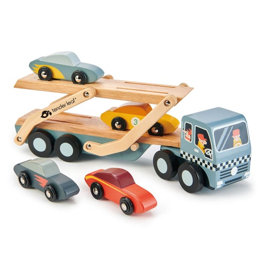 Drewniana laweta z samochodami, Tender Leaf Toys Tender Leaf Toys