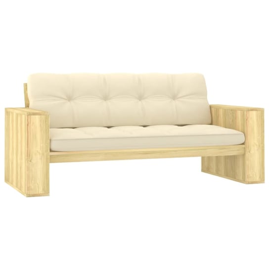Drewniana ławka ogrodowa z poduszkami - 179x76x76  / AAALOE Inna marka