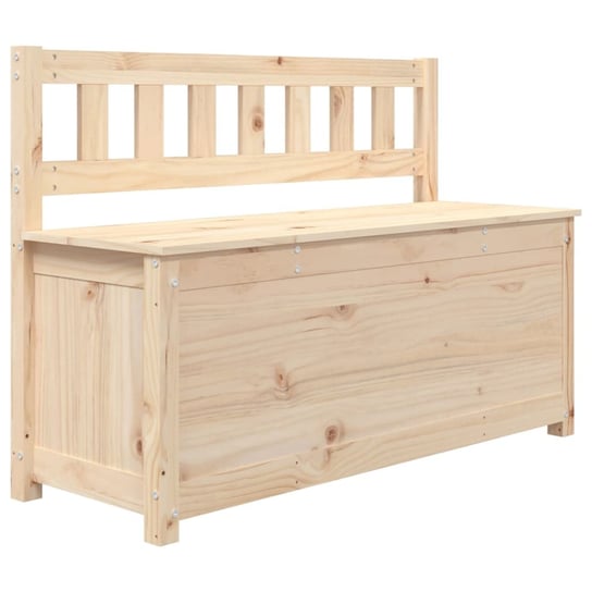 Drewniana ławka z oparciem i skrzynią, 110x41x76,5 Inna marka