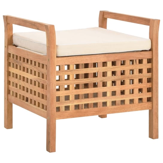 Drewniana ławka z przechowalnią i poduszką, 49x48x / AAALOE Zakito