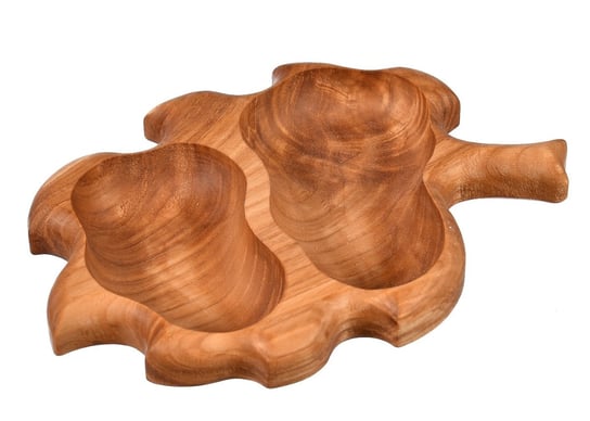 Drewniana miska w kształcie liścia skrzynkizdrewna