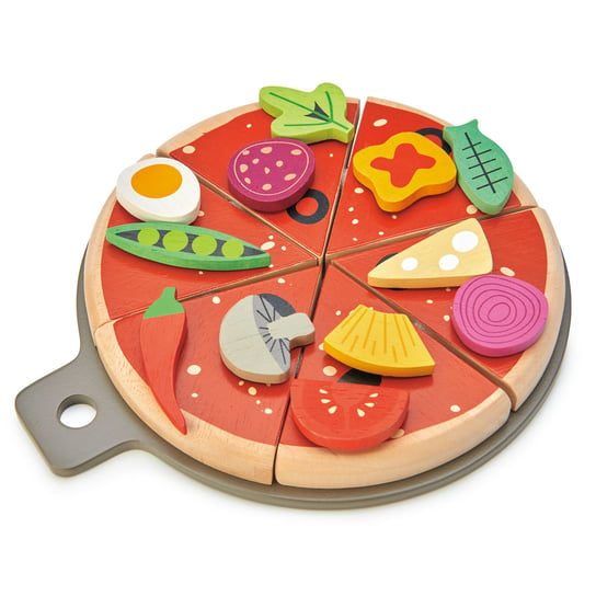 Drewniana pizza z dodatkami na rzepy, Tender Leaf Toys Tender Leaf Toys