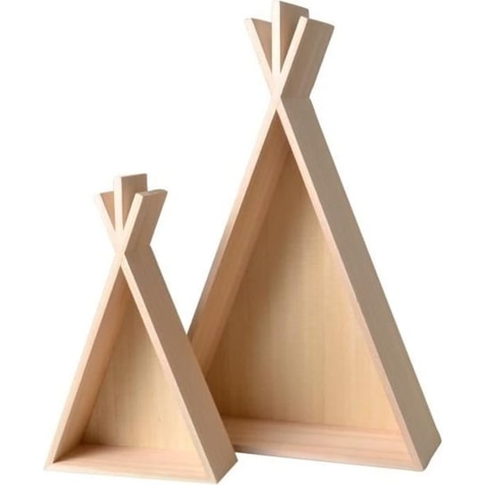 Drewniana półka Tipi 2 sztuki - Artémio Beige Artemio