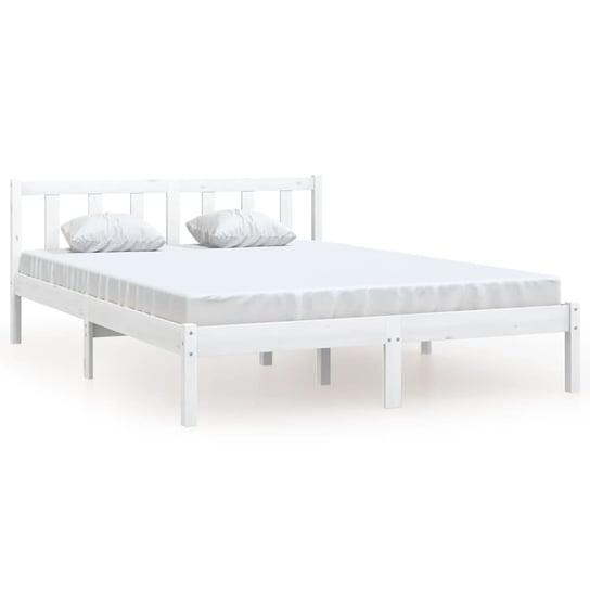 Drewniana rama łóżka 120x200 cm, biały kolor Inna marka