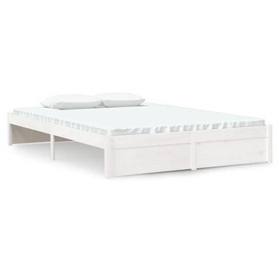 Drewniana rama łóżka 140x190 cm, biała Inna marka