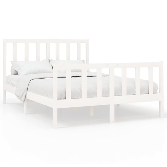 Drewniana rama łóżka 140x190 cm, biały kolor Inna marka