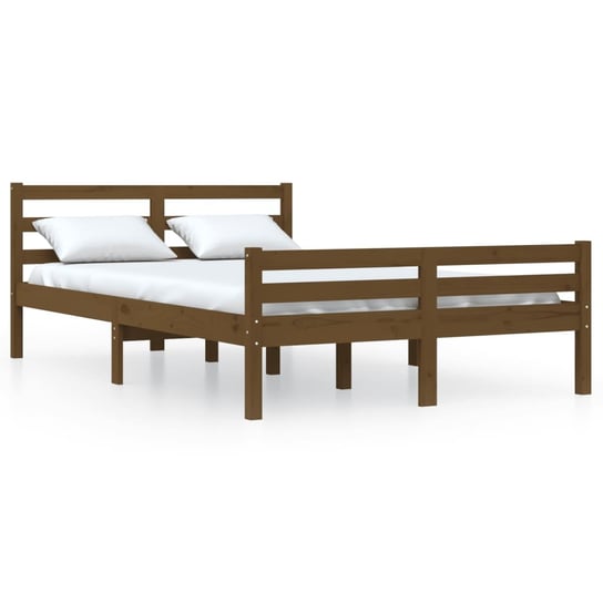 Drewniana rama łóżka 140x190 cm, kolor miodowy brą Inna marka