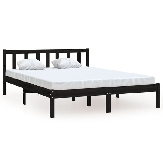 Drewniana rama łóżka 140x200 cm, kolor czarny Inna marka
