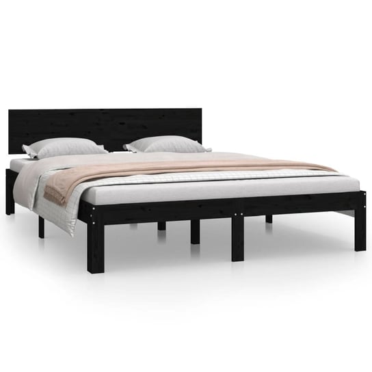 Drewniana rama łóżka 140x200 czarna Inna marka