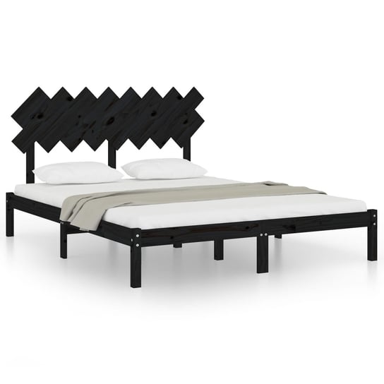 Drewniana rama łóżka 160x200 cm, czarna Inna marka