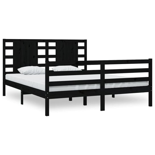 Drewniana rama łóżka 160x200 cm, czarna Inna marka