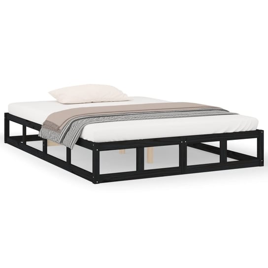 Drewniana rama łóżka, 160x200 cm, czarny Inna marka