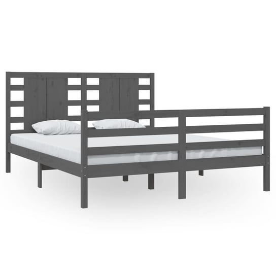 Drewniana rama łóżka 160x200cm, kolor szary Inna marka