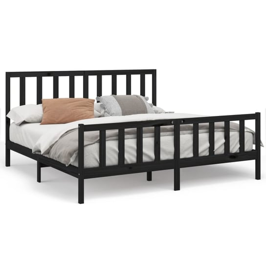 Drewniana rama łóżka 180x200 cm, czarna. Inna marka