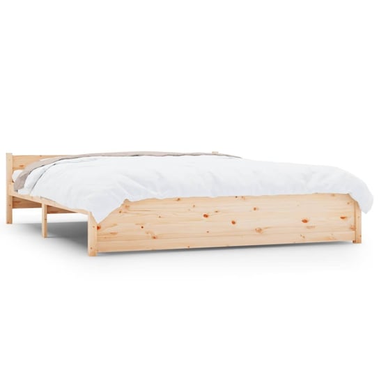 Drewniana rama łóżka 200x200 cm, kolor naturalny Inna marka