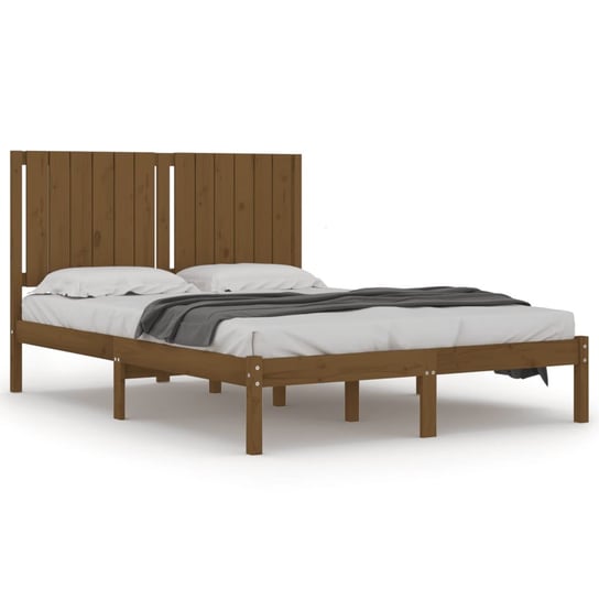 Drewniana rama łóżka - 205,5 x 145,5 x 31 cm, miod Inna marka