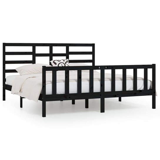 Drewniana rama łóżka, 205,5 x 206 x 104 cm, czarny Inna marka