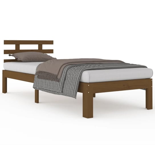 Drewniana rama łóżka 205,5x103,5x69,5 cm, kolor mi Inna marka