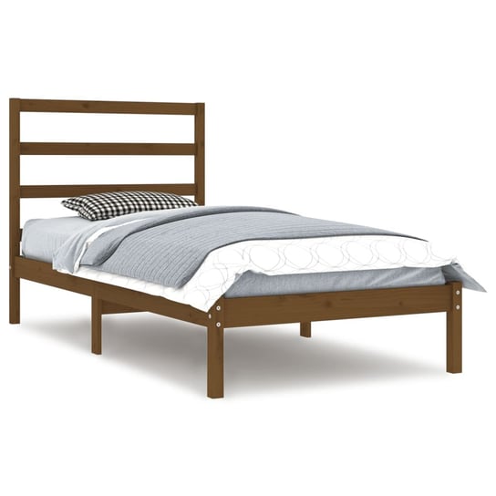 Drewniana rama łóżka 205,5x106x100cm, kolor miodow Zakito