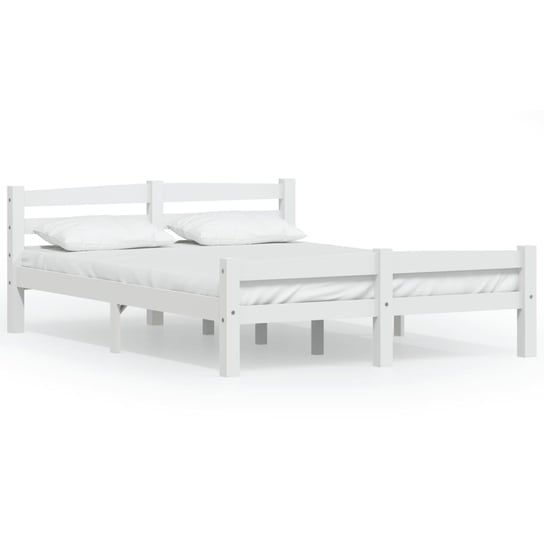 Drewniana rama łóżka 206x146x66 cm, kolor biały Inna marka