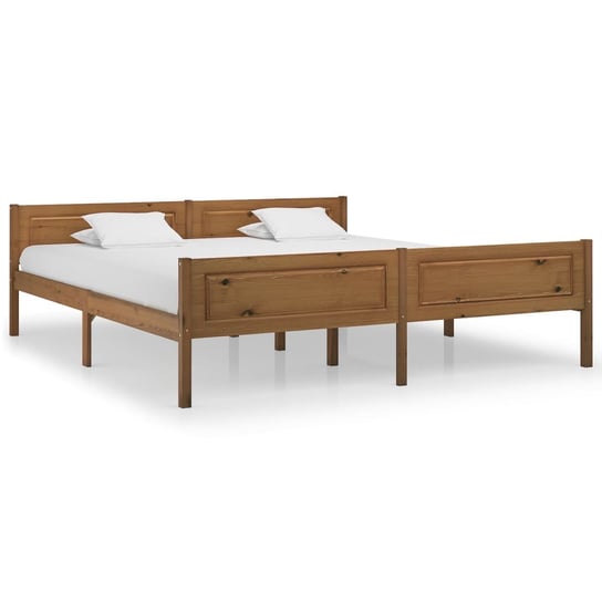 Drewniana rama łóżka 206x186x63 cm, kolor miodowy Zakito