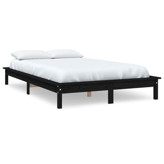 Drewniana rama łóżka, 212x131.5x26 cm, czarny Inna marka