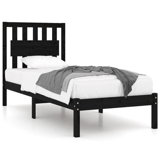 Drewniana rama łóżka 90x200 cm, kolor czarny Inna marka