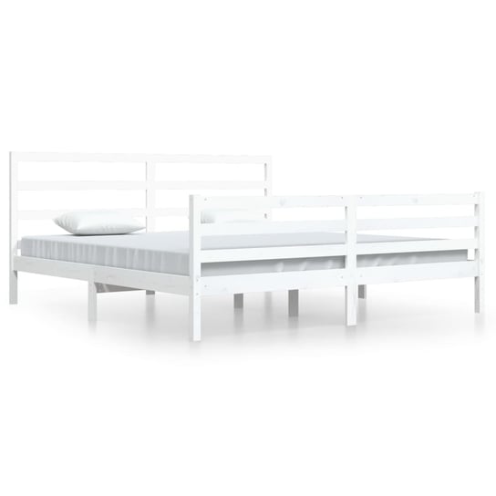 Drewniana rama łóżka biała 205,5x205,5x100 cm Inna marka