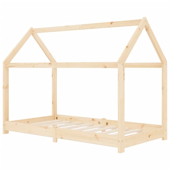 Drewniana rama łóżka domek 70x140 cm, naturalny Inna marka