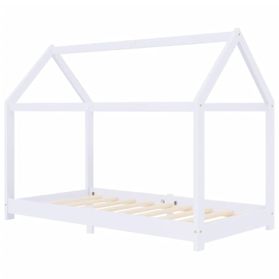 Drewniana rama łóżka domek dla dzieci 80x160 biały Inna marka