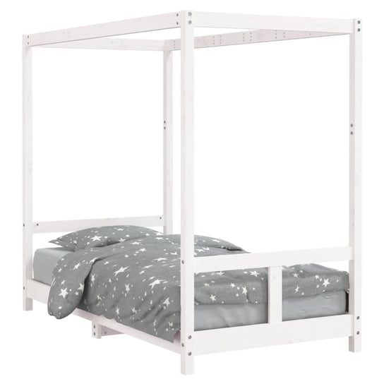 Drewniana rama łóżka dziecięcego Domki, biały, 165 Inna marka