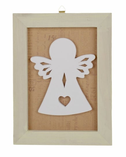 Drewniana ramka z aniołkiem, EWAX, mała, 18 cm Ewax