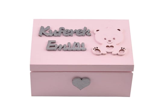 Drewniana różowa szkatułka prezent dla małej kobietki :) Zabawki Sensoryczne