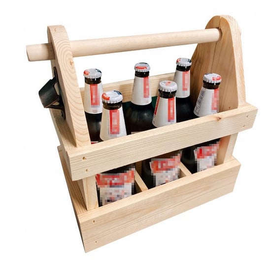 Drewniana skrzynka na piwo z otwieraczem gift box na prezent okazje, święta, urodziny Woodson