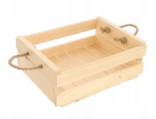 Drewniana skrzynka z uchwytem 30x20x16 cm, na wino, owoce, warzywa eko Goodfreshdecor