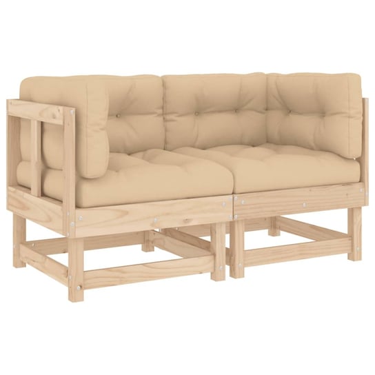 Drewniana sofa narożna z poduszkami - Lite drewno  / AAALOE Inna marka