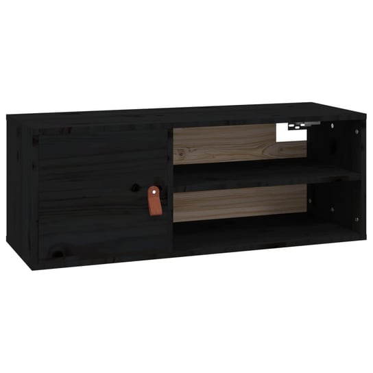 Drewniana szafka ścienna czarna 80x30x30 cm / AAALOE Zakito