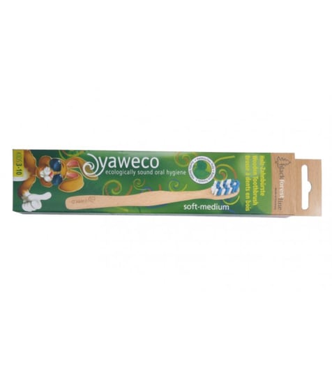 Drewniana szczoteczka do zębów dla dzieci, nylon, włosie miękko-średnie, Yaweco Yaweco
